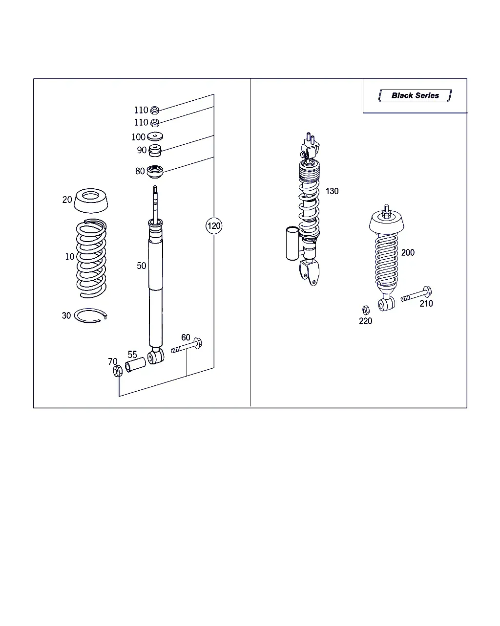 Rear Shock Strut and Mounting diagram
