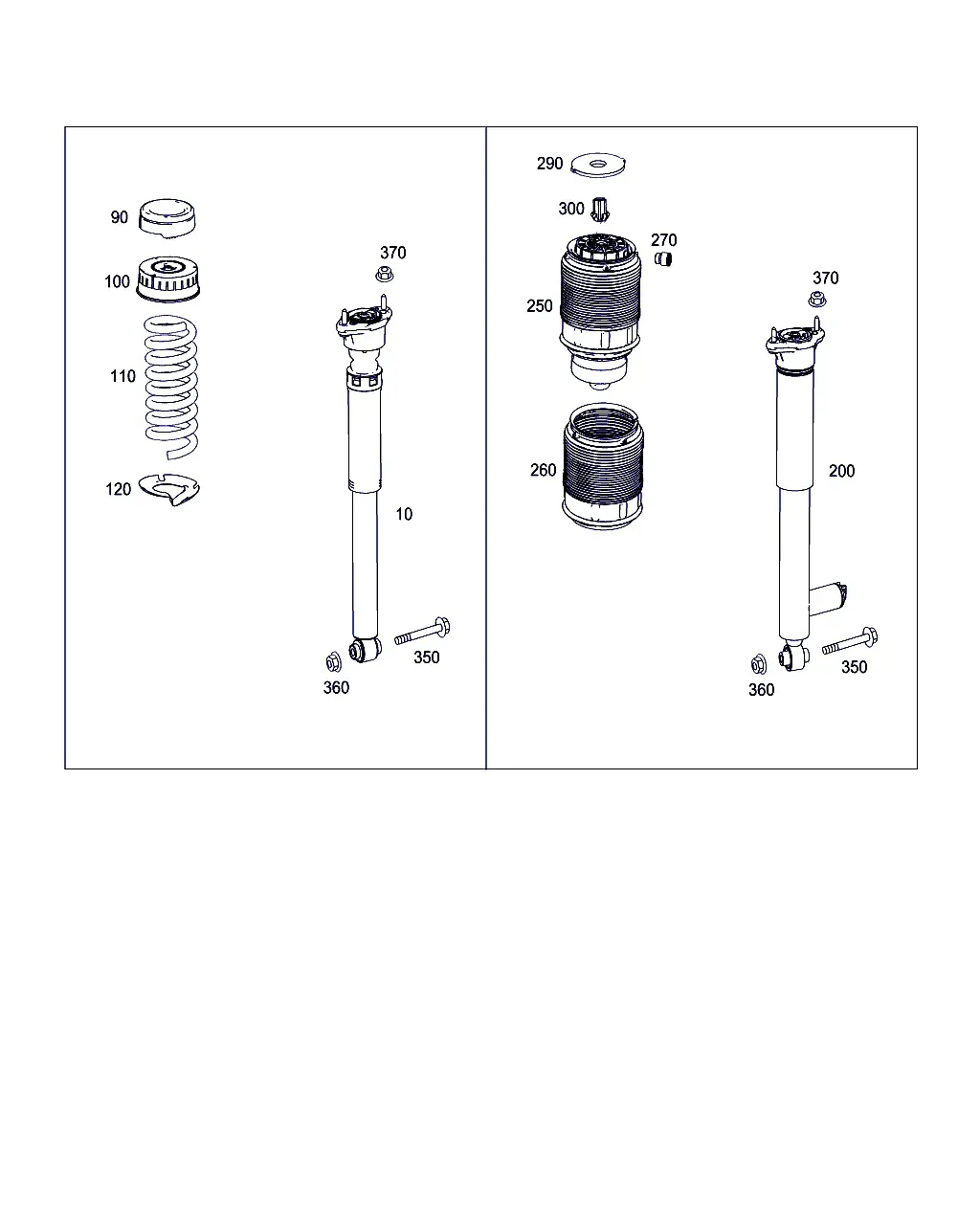 Rear Shock Strut and Mounting diagram