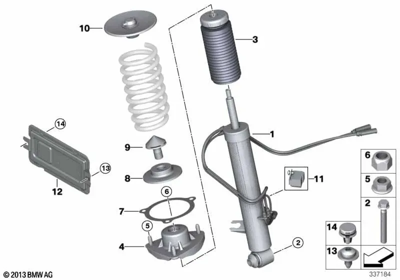 Rear Shock Strut with VDC and ECU diagram