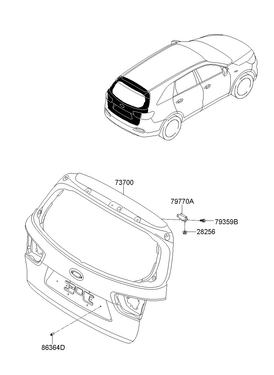 Задняя дверь багажника diagram