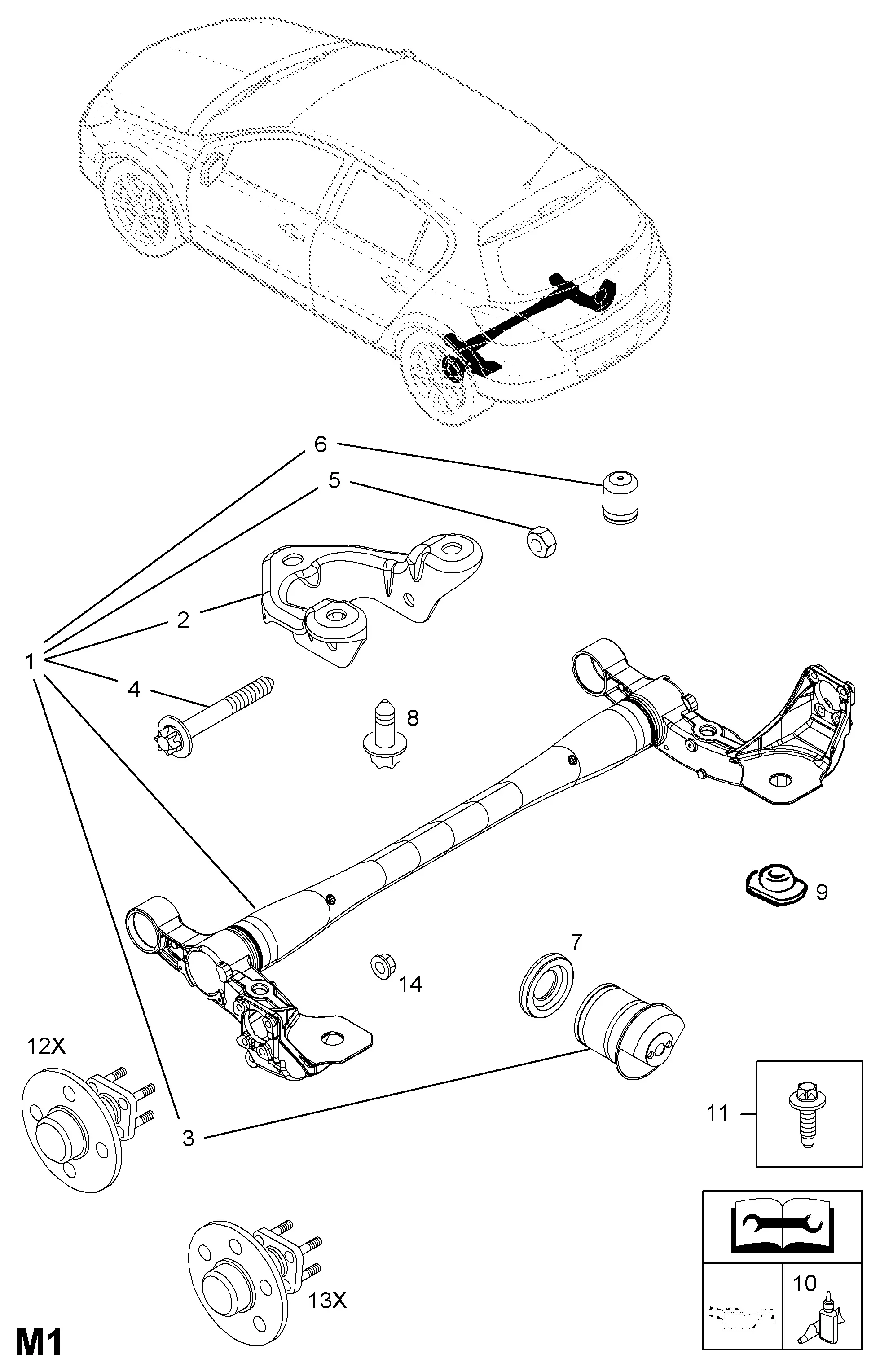 Rear Axle and Wheel Bearings diagram