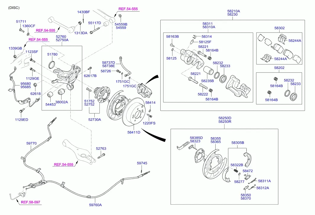 Rear Axle and Rear Brakes diagram
