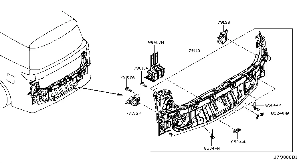 Rear Panel and Fittings diagram