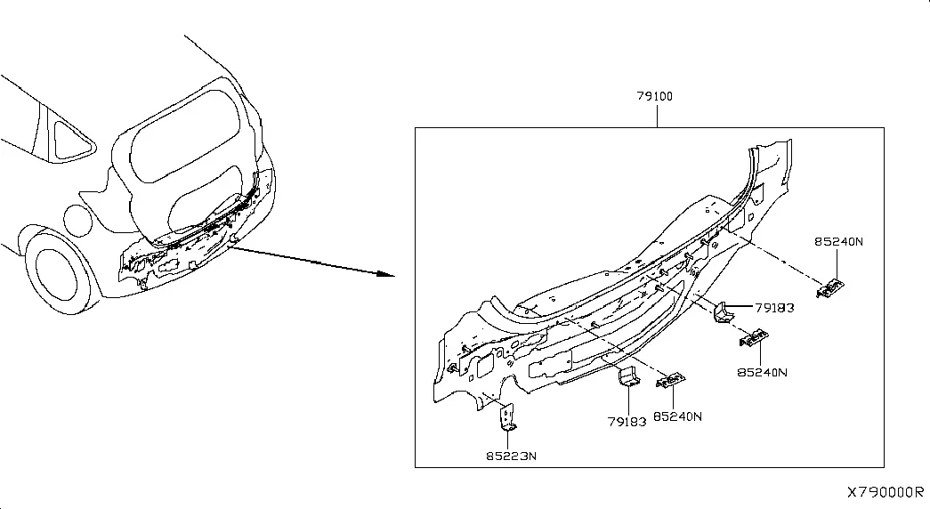 Rear Panel and Fittings diagram