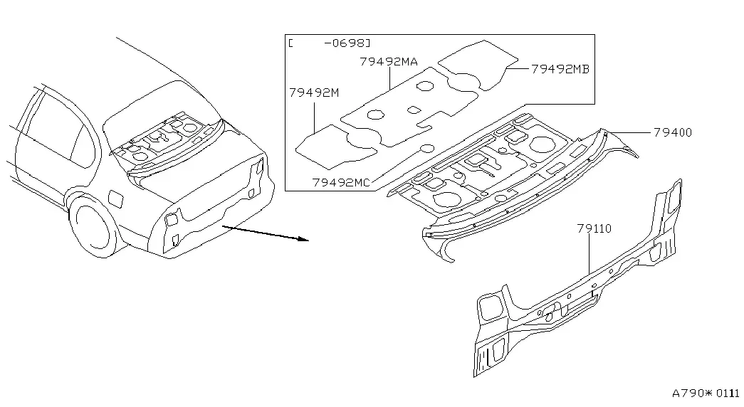 Rear Panel and Fittings diagram