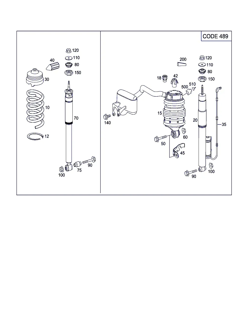 Rear Air Suspension Strut diagram