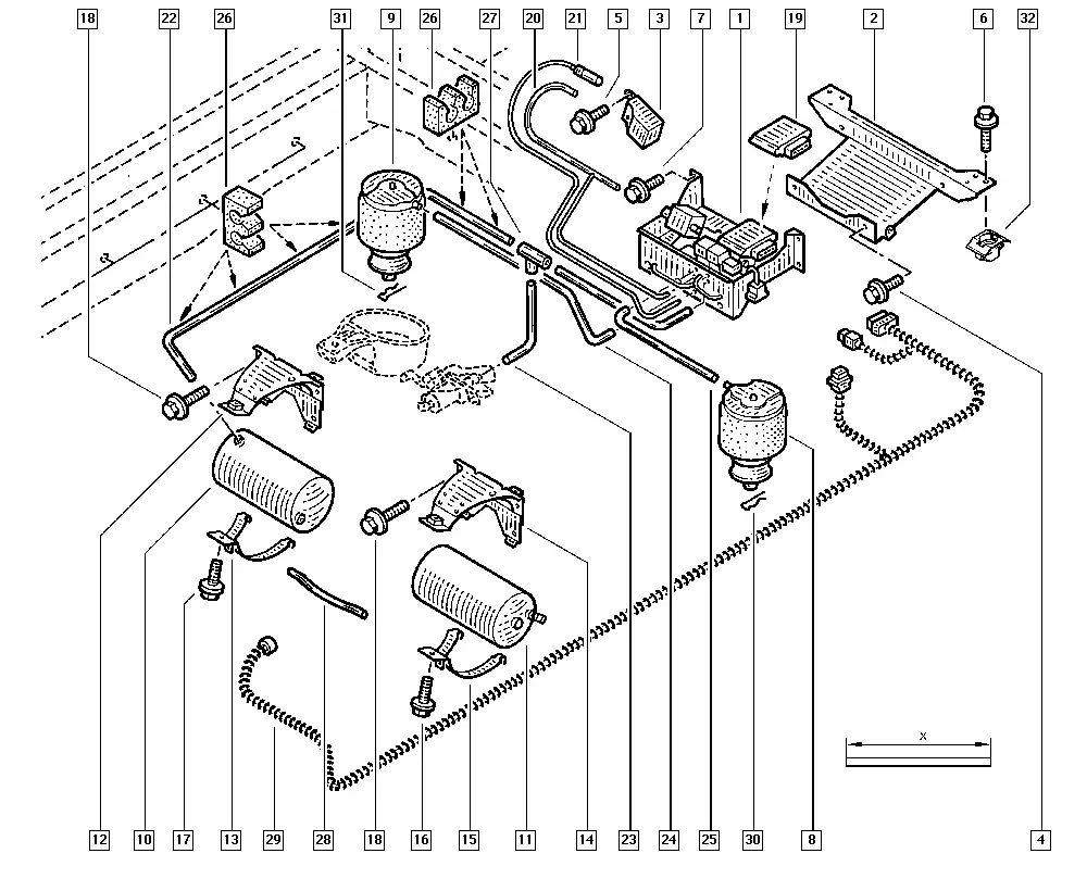 Rear Air Suspension diagram