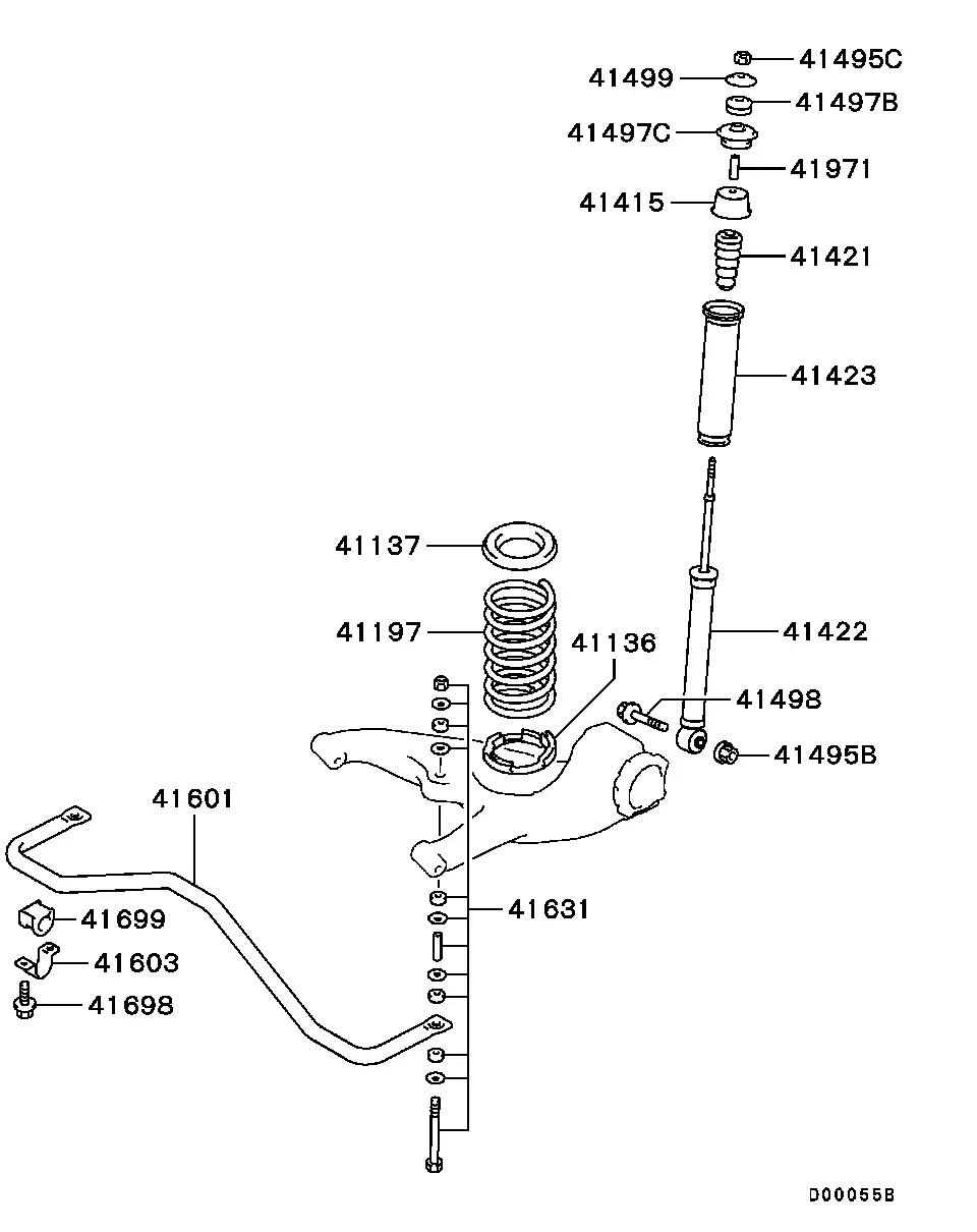 Rear Suspension and Shock Absorbers diagram