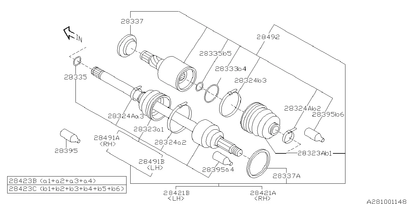 Rear Drive Shaft and CV Joint diagram