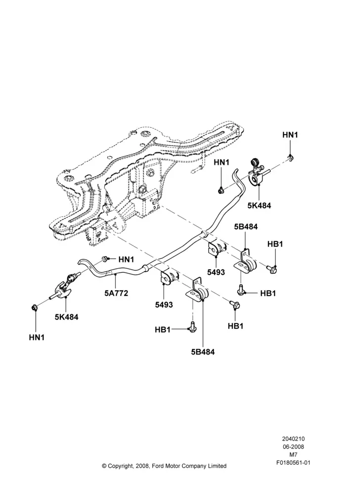 Rear Crossmember and Stabilizer Bar diagram