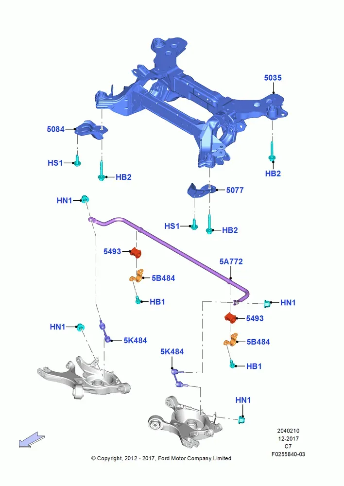 Rear Crossmember and Stabilizer Bar diagram