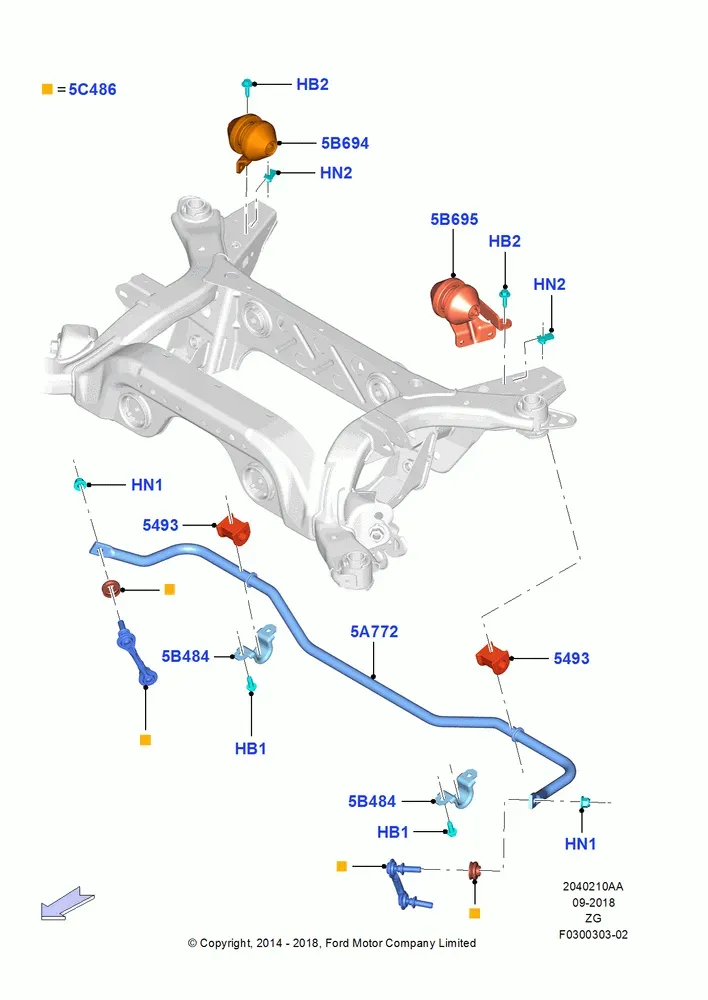 Rear Cross Member And Stabilizer Bar diagram