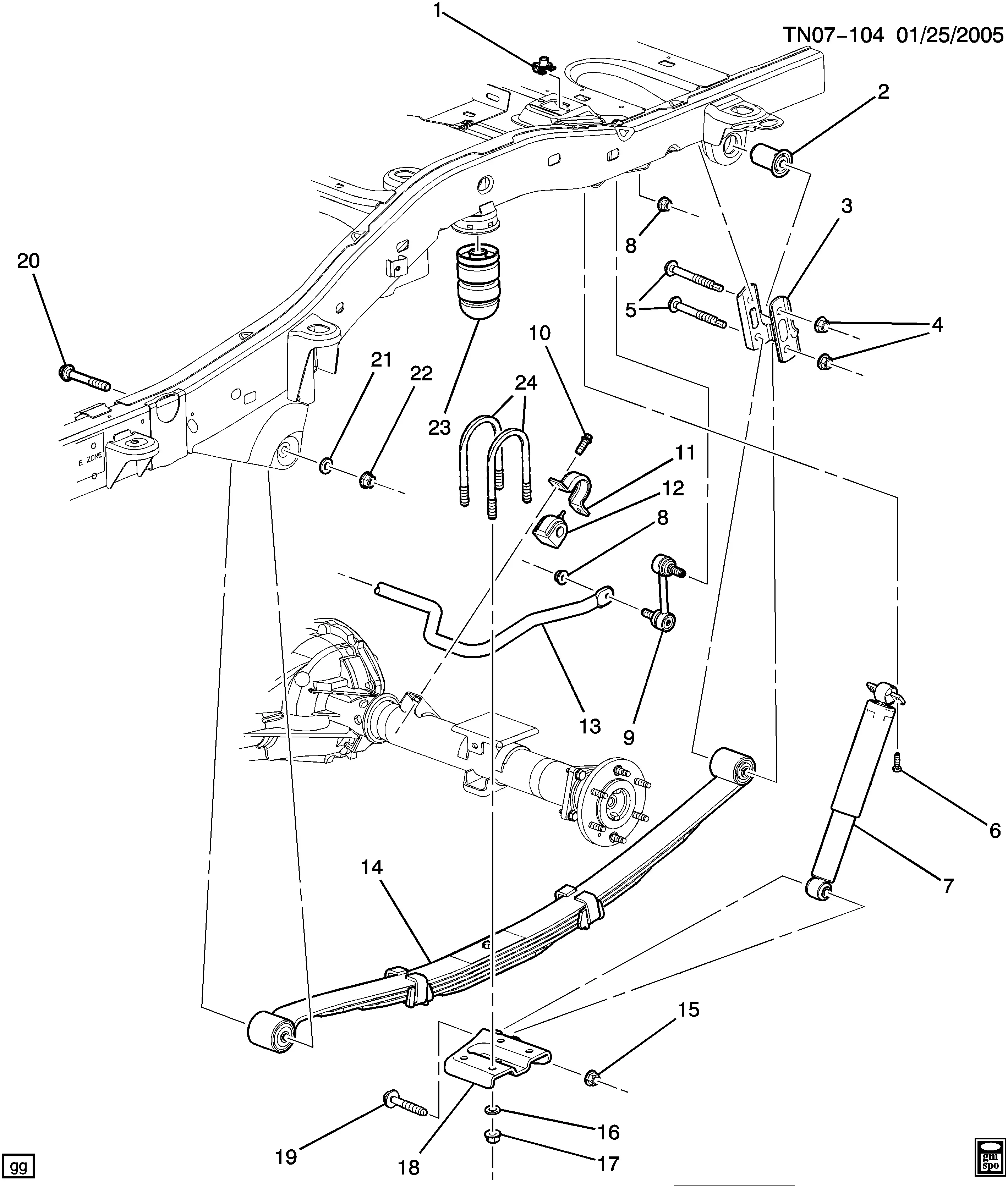 Rear Leaf Spring Suspension diagram