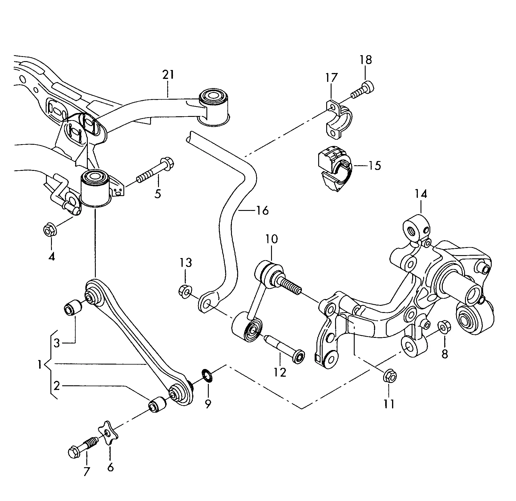 Rear Tie Rod and Stabilizer Bar diagram