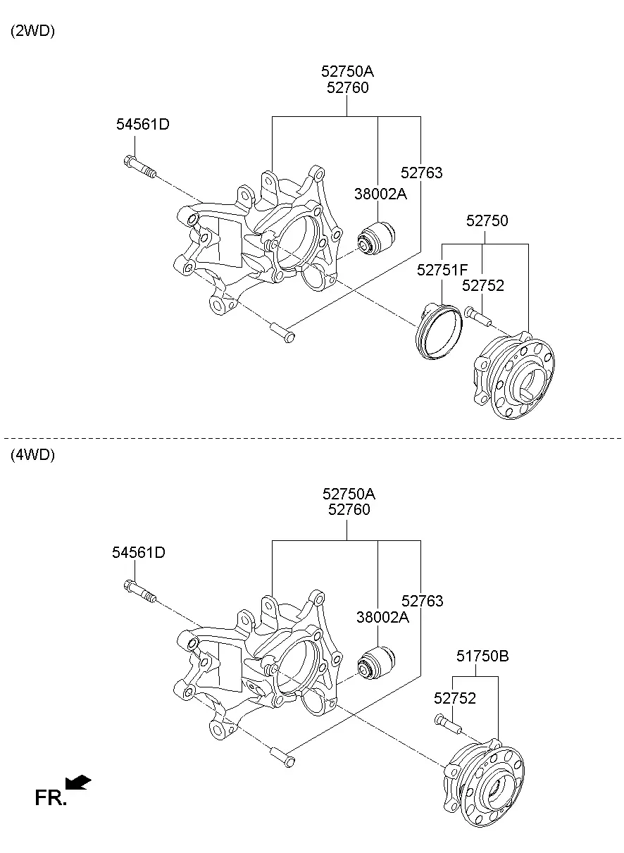 Задняя ступица и подшипник diagram