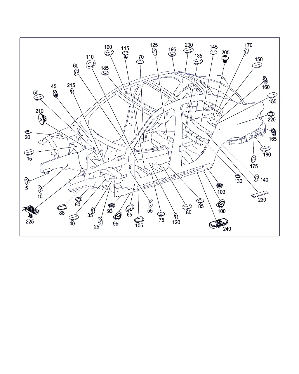 Body plugs and bushings diagram