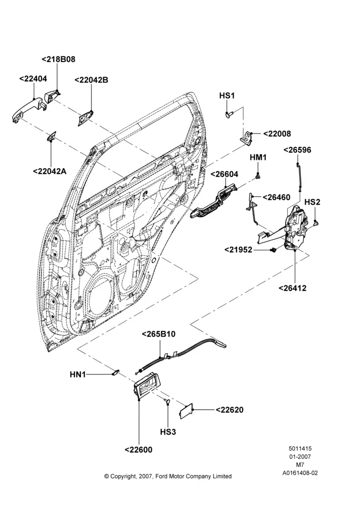 Rear Door Lock Controls diagram