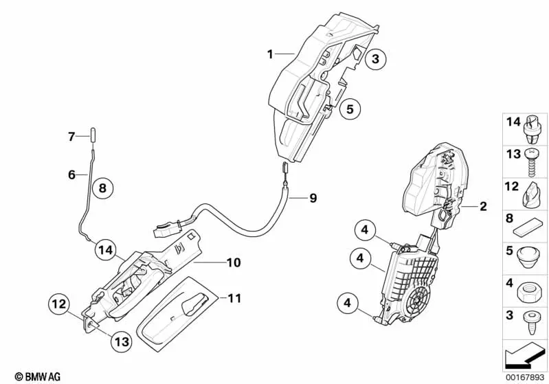 Замки задних дверей diagram