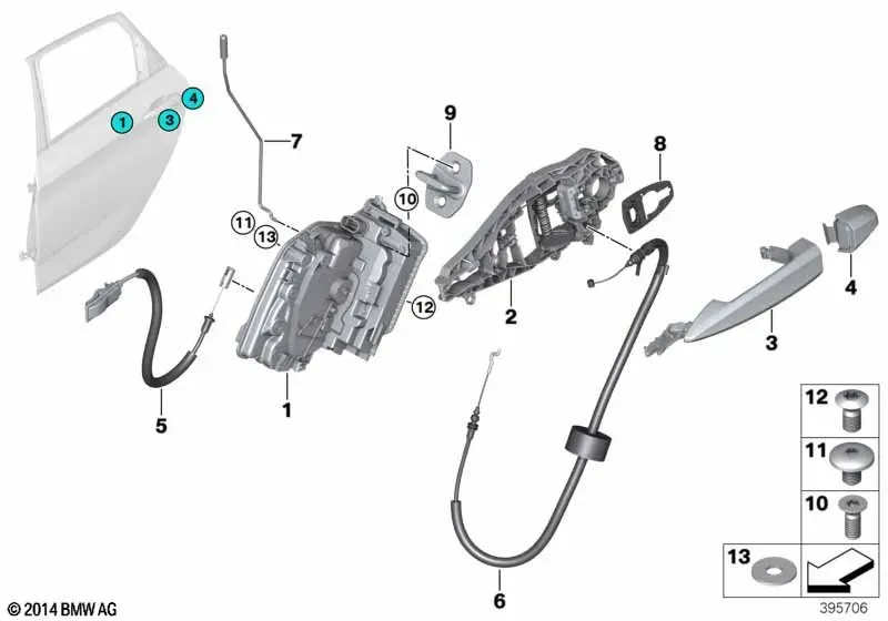 Замки задних дверей diagram