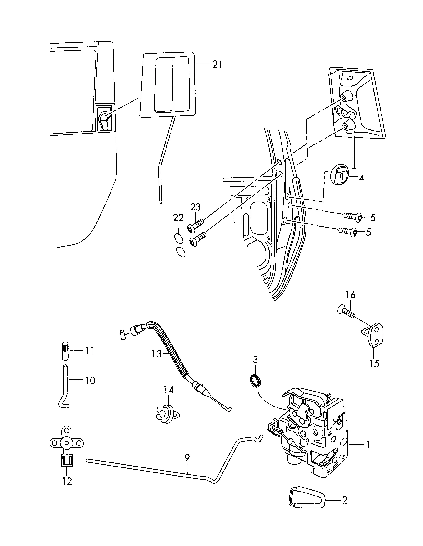 Door Lock and Interior Handle diagram