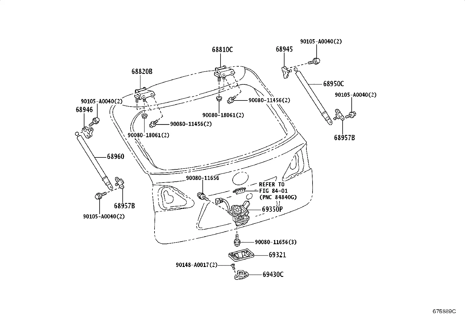 Tailgate Lock and Hinges diagram