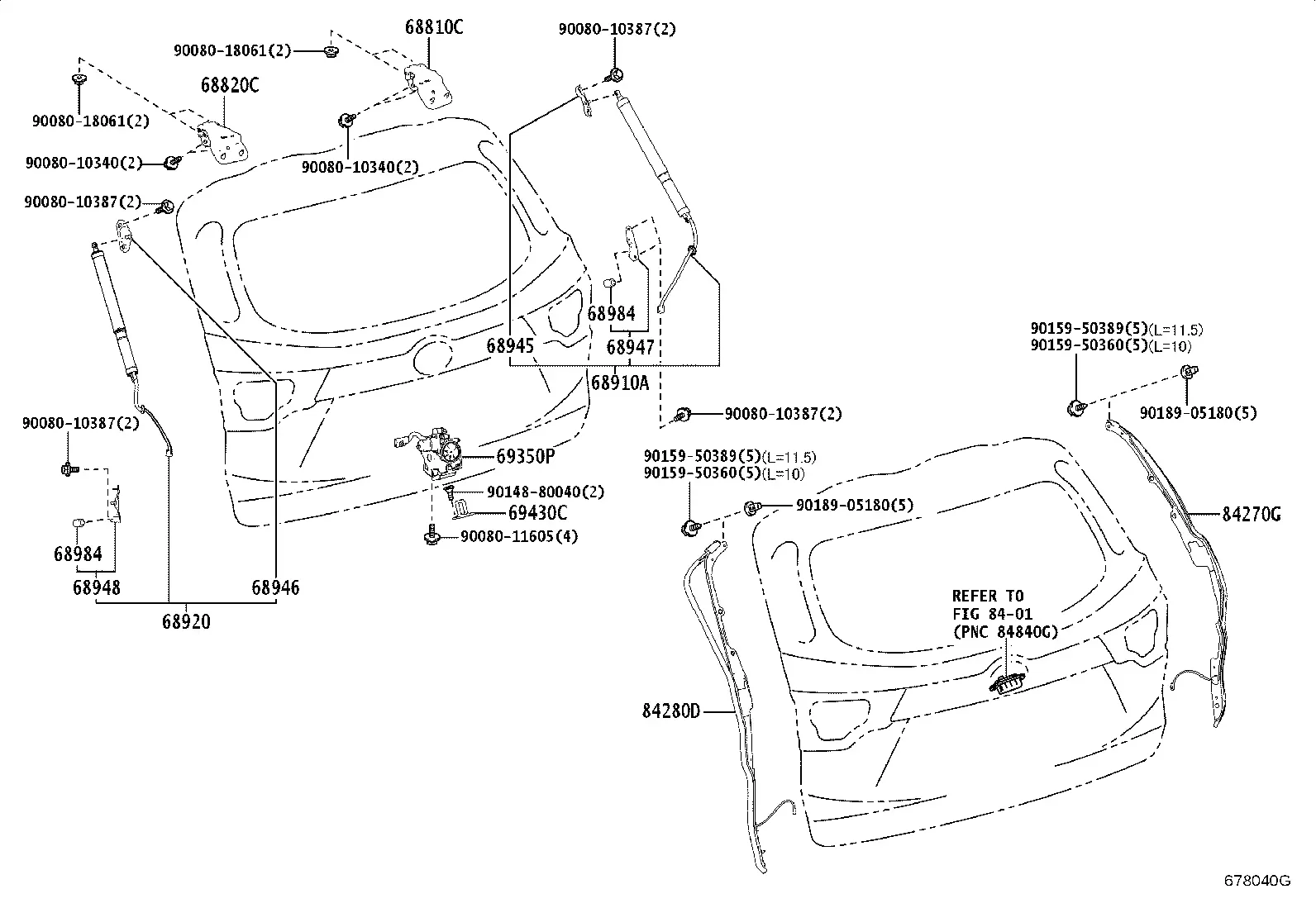 Tailgate Lock and Hinges diagram