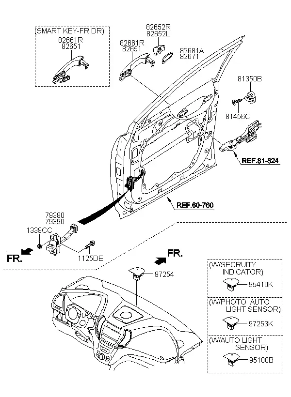 Front Door Lock and Handle diagram