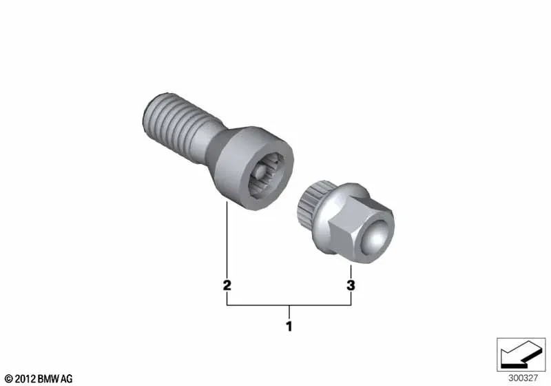 Wheel lock bolt set diagram