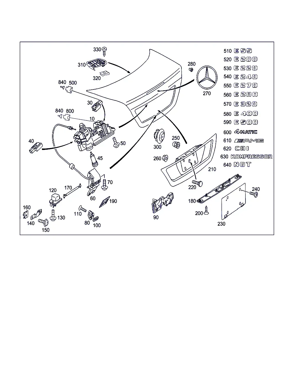 Замок крышки багажника diagram