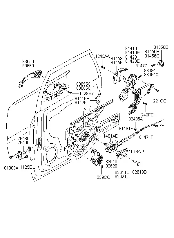 Rear Door Lock diagram