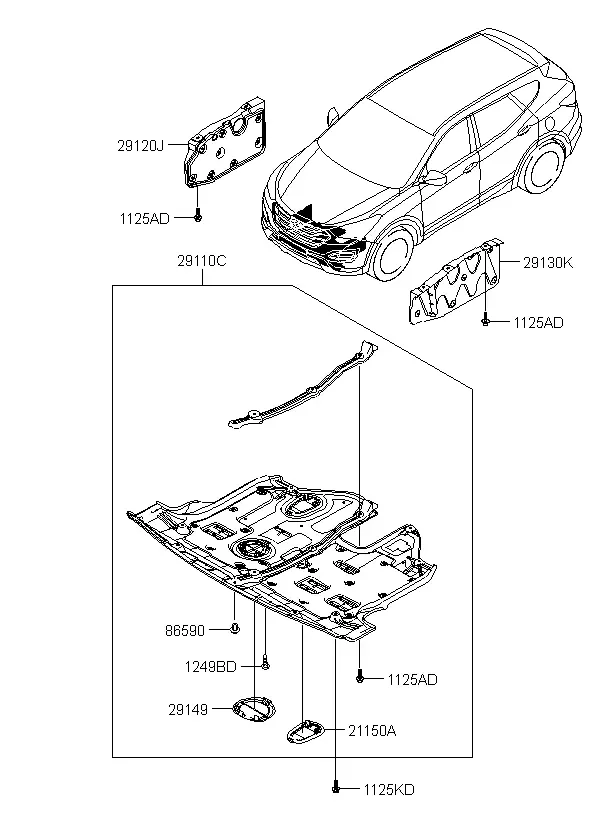 Engine Undercover diagram
