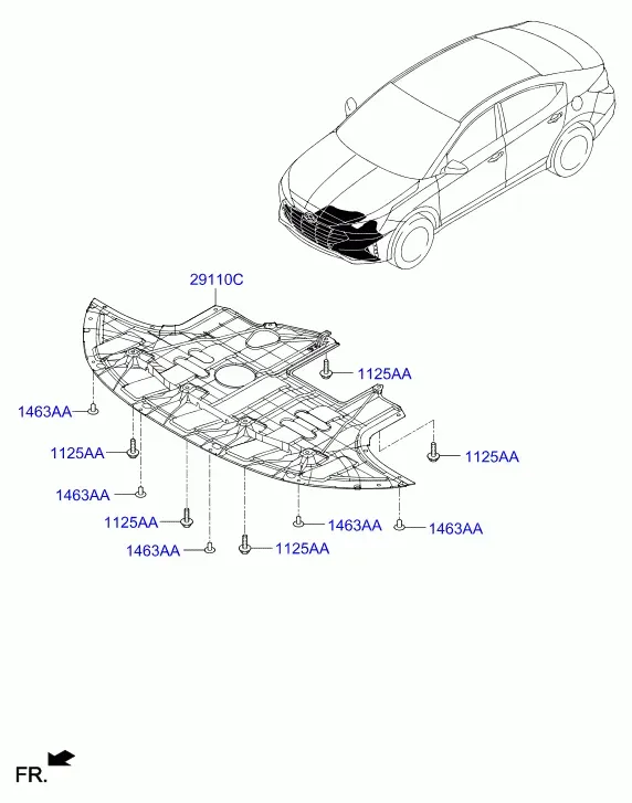 Engine Undercover diagram