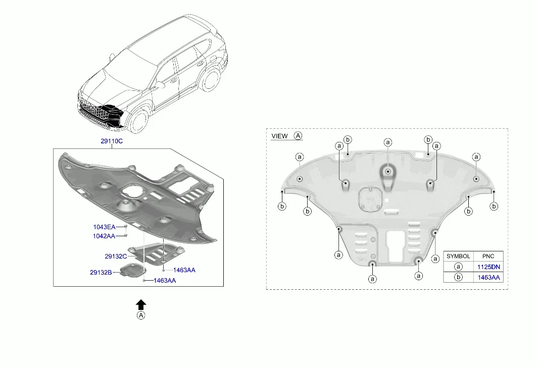 Engine Undercover diagram