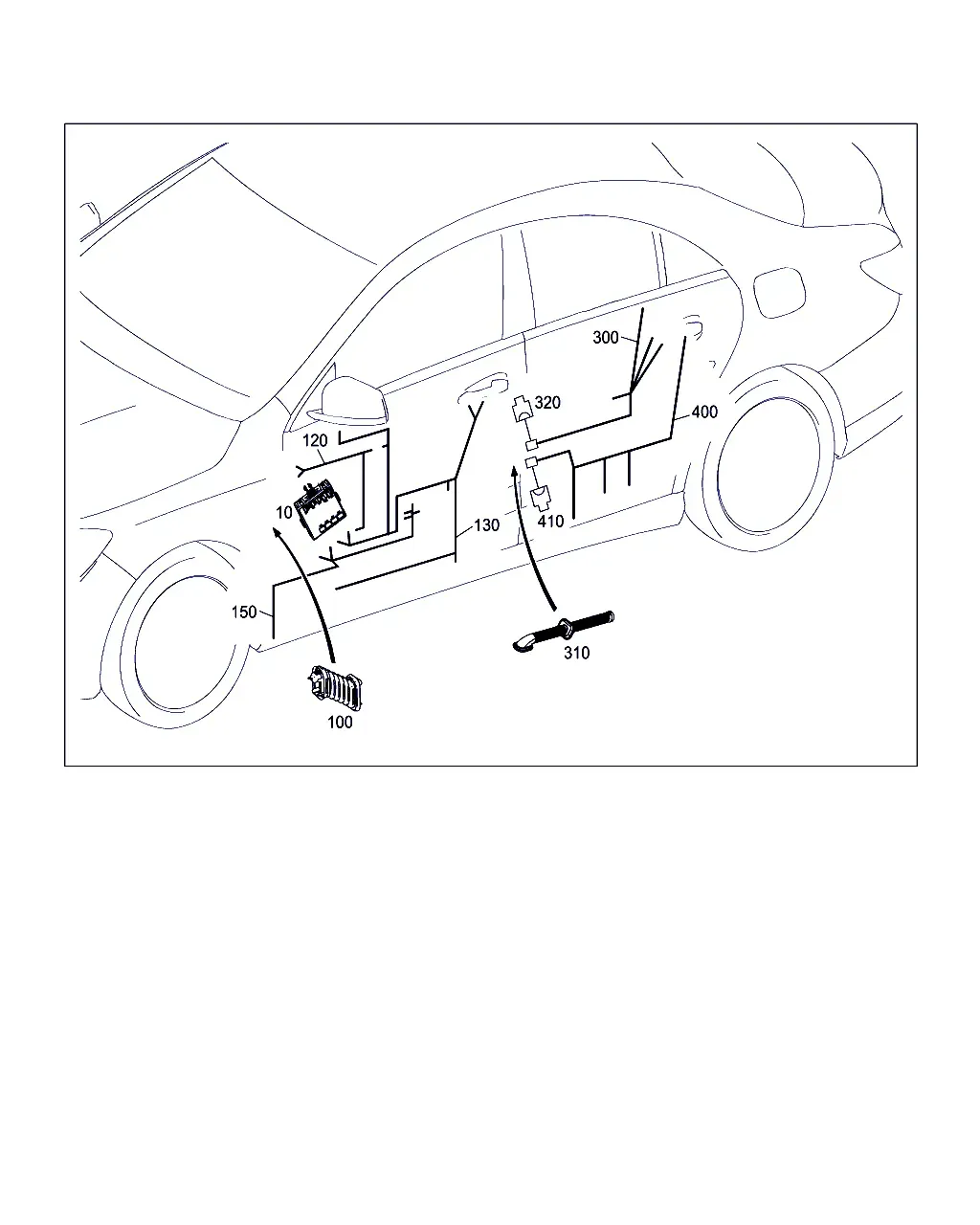 Door wiring harness and control unit diagram