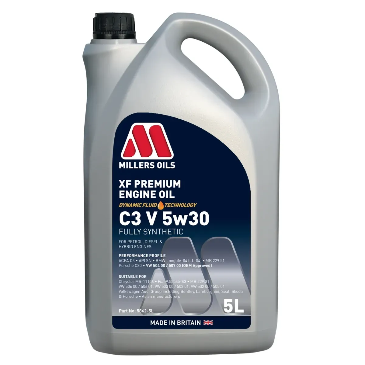 Motor oil Millers Oils XF Premium C3 V 5W-30 5L