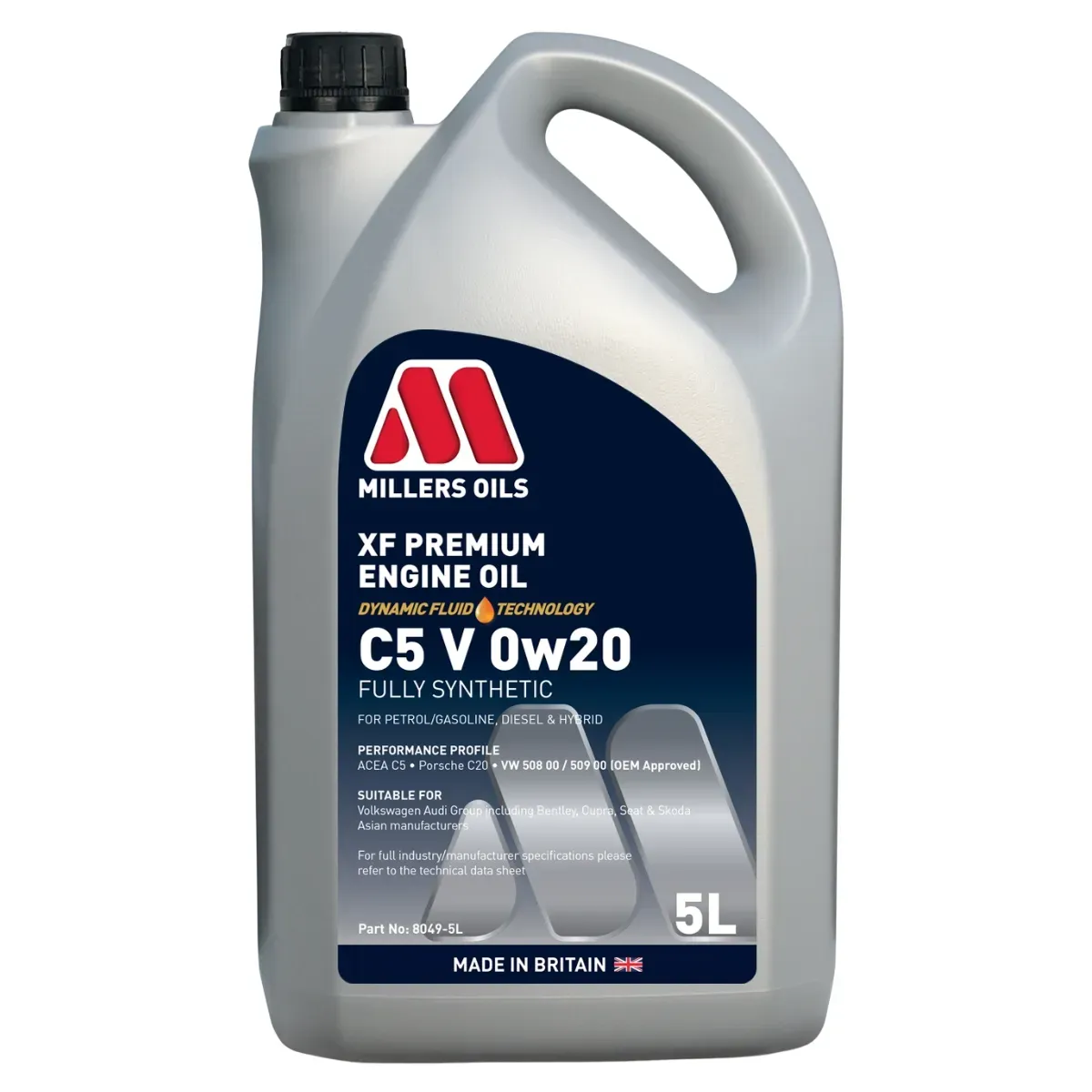 Motor oil Millers Oils XF Premium C5 V 0W-20 5L
